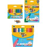 BIC Jumbo Keçeli Boya Kalem 12'li Renkli Setli Ürün Yıkanabilir 12 Parça Üçgen Tasarım