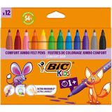 Bic Keçeli Kalem Comfort Jumbo 12 Renk 1 Adet Ultra Yıkanabilir ve Dayanıklı Kalem Seti 517250 - Yok - Karışık