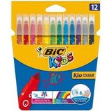 Bic Kid Couleur Ultra Yıkanabilir Keçeli Boya Kalemi 12 Renk Ergonomik Tasarım 2-4 Yaş