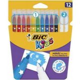Bic Kids 12'li Kutu Magic Silinebilir Keçeli Boya Kalemi Renkli ve Eğlenceli Çizim İçin