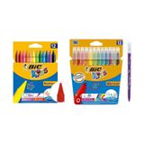 Bic Kids 2'li Boya Seti - 12'li Keçeli Kalem ve Silinebilir Pastel Boya
