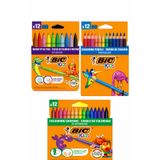 Bic Kids 3’lü Boyama Seti (12’li Keçeli Kalem + 12’li Kuru Boya + 12’li Pastel Boya)