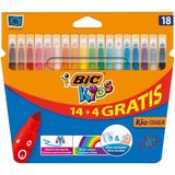 BIC Kids Couleur (Ultra Yıkanabilir) Keçeli Boya Kalemi 14+4 Renk - 18'li