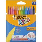 Bic Kids Elleri Kirletmeyen Pastel Boya, 12'li Kutu Renkli Kalemler ile Temiz Sanat Deneyimi