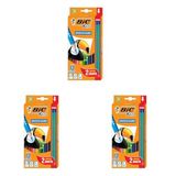 BIC Kids Evolution Kuru Boya Kalemi, 12'li Kutu, Kıymık Oluşturmaz, Çiğnemeye Karşı Dayanıklı, Kolay Açılır 3lü paket