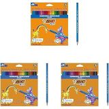 BIC Kids Evolution Kuru Boya Kalemi, 24'lü Kutu, Kıymık Oluşturmaz, Çiğnemeye Karşı Dayanıklı, Kolay Açılır 3lü paket