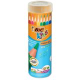 Bic Kids Evolution Üçgen Jumbo Kuru Boya Kalemi, 12+1 Renk, Karışık