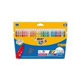 Bic Kids Kid Couleur Keçeli Boya Kalemi Seti, 24 Renk, Çok Renkli