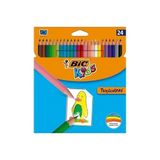 Bic Kids Tropicolor Renkli Kuru Boya Kalemi 24 Renk Çocuklar İçin Dayanıklı ve Güvenli