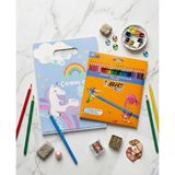 Bic Kids Tropicolors 24’lü Kuru Boya Kalemi Seti - 1 Adet Kapaklı ve Kulplu Boyama Defteri Hediyeli - Mavi