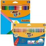 Bic Kids Tropicolors Kuru Boya Kalemi 24'lü + Kid Couleur Keçeli Boya - Çok Renkli