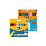 Bic Kids Tropicolors Kuru Boya Kalemi 24'lü + Plastidecor Silinebilir Kuru Boya Kalemi 18'li Set