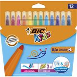 Bic Kids Ultra Yıkanabilir 12 Renk XL Keçeli Kalem Seti Kolay Tutulan Çocuklar İçin
