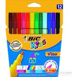 Bic Kids Visa 12 Renk Keçeli Boya Kalemi Yüksek Kaliteli Uç ile Dayanıklı Kullanım