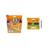 BIC Kids Visaquarelle Fırça Uçlu Boya ve Plastidecor Pastel Boya Seti (10'lu + 12'li)