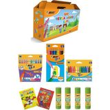 Bic Kırtasiye Seti 12'li Kuru Boya Kalemi 10'lu Keçeli Kalem 4 Adet Yapıştırıcı İçerir