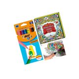 Bic Mandala Boyama Kitabı Yetişkinler için ve KBY Marka 12 Renk Kuru Boya Kalemi