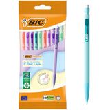 BIC Matic Pastel 0.7 Uçlu Versatil Kalem 10'lu Poşet, 5 Farklı Pastel Renk, 3 Adet 0.7 HB Uç ile, Kolayca Silinir