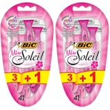 BIC Miss Soleil Kadın Tıraş Bıçağı 4'lü Blister (3 Bıçak), Aloe Vera ile Zenginleştirilmiş Kayganlaştırıcı Jel Şerit (2 paketi)