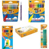 Bic Okula Dönüş Seti 46 Parça Çocuklar İçin Eğlenceli Renkli Kalemler ve Boya Seti