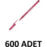 Bic Round Stic 600 Adet 1 mm Tükenmez Kalem - Kırmızı