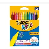 Bic Silinebilir Pastel Boya 12'li Ultra Temiz ve Dayanıklı Çocuklar İçin Renkli Boyalar