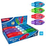 BIC Tipp-Ex Micro Tape Twist düzeltme rulosu, koruyucu kapaklı, 4 renk, 8 m x 5 mm, 10'lu paket, ofis, ev ofis veya okul için ideal