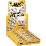 BIC Tıraş bıçağı, 100 adet, krom platin, her tıraş bıçağı için, çift kenarlı bıçak, paslanmaz