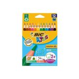 Bic Unisex Çocuk Kids Evolution Üçgen Jumbo Kuru Boya Kalemi 12'li Kutu 432127486