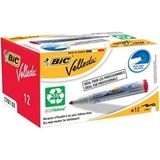 Bic Velleda Beyaz Tahta Kalemi Kırmızı 12'li Kutu Yazı Tahtası Kalemi %51 Geri Dönüştürülmüş Malzeme