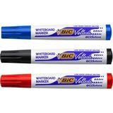 Bic Velleda Yazı Tahtası Kalemi 3 Renk Kırmızı-Siyah-Mavi 3'lü Paket Alkol Bazlı Mürekkep