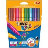 Bic Visa 12 Renk Keçeli Kalem Seti 888695 Çocuklar İçin Renkli ve Eğlenceli
