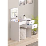 Bicabin Luxe Aynalı 2 Çekmeceli Organizer Dolaplı Makyaj Masası -Beyaz