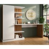 Bicabin Mdf Narin Raflı Kitaplıklı Kapaklı Dolaplı Çalışma Masası -Atlantik Çam/beyaz (Dolap Sol) - 178*175*55 - Atlantik Çam Beyaz