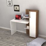 Bicabin Narin Trend Raflı Kitaplıklı Kapaklı Dolaplı Çalışma Masası -Atlantik Çam/Beyaz - 123 x 45 x 122 cm - Beyaz - Ceviz