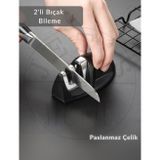 Bıçak Bileme Aleti İki Kısımlı Et Bıçağı Bileyici Paslanmaz Çelik 10 Cm