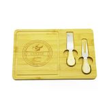 Bıçak Sağ 19X29cm -1.5Cm Ahşap Bambu Kahvaltı Peynir Sunum Tabak 2Peynir Bıçak=Ahşap Saplı (5433)