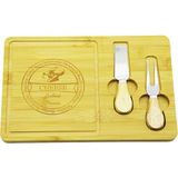 Bıçak Sağ 19X29CM -1.5cm Ahşap Bambu Kahvaltı Peynir Sunum Tabak 2peynir Bıçak=ahşap Saplı
