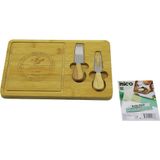 Bıçak Sağ Ahşap Bambu Kahvaltı Peynir Sunum Pano 2Peynir Bıçak=Ahşap Saplı19x29x1.5cm (2818)