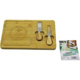Bıçak Sağ Ahşap Bambu Kahvaltı Peynir Sunum Pano 2peynir Bıçak=ahşap SAPLI19X29X1.5CM