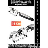 #Bıçakbileyici Kaymaz Sap Paslanmaz Çelik Çift Dönerli Sistem Hızlı Pratik Şık Bıçak Bileyici 18 Cm