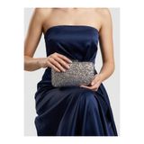 Biçanta Gümüş Gri Lame Renk Pullu Pul Payet Çanta Gece Çantası Abiye Çanta Portföy Clutch