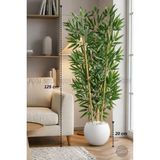 Biçiçek 125CM Yapay Bambu Ağacı Küre Saksıda - Beyaz