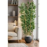 Biçiçek 125CM Yapay Bambu Ağacı Küre Saksıda - Gri
