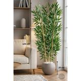 Biçiçek 125CM Yapay Bambu Ağacı Küre Saksıda - Kahverengi
