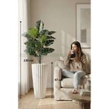 BİÇİÇEK 130 CM MONSTERA BİTKİSİ BEYAZ LİLYUM SAKSIDA