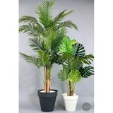 Biçiçek Yapay Areka Palmiyesi Ve Monstera Ağacı Yali Saksıda