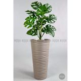 Biçiçek Yapay Monstera Deve Tabani Bitkisi 130 Cm Mocha Kumsal Saksıda