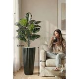 Biçiçek Yapay Monstera Deve Tabani Bitkisi 130 Cm Siyah Lilyum Saksıda