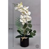 Biçiçek Yapay Phalaenopsis Beyaz Orkide 60 Cm
